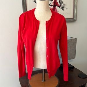 Loft soft thin red cardigan, size S